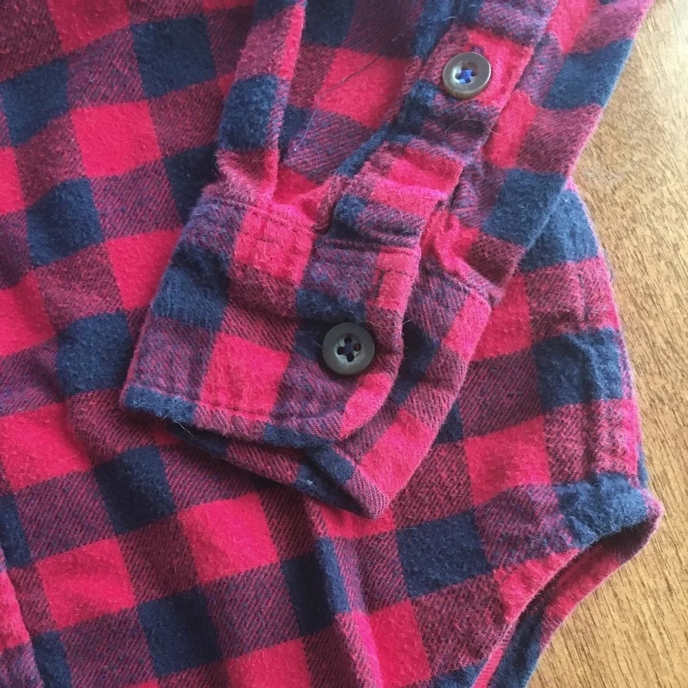Lands' End buffalo plaid flannel shirt 4-5